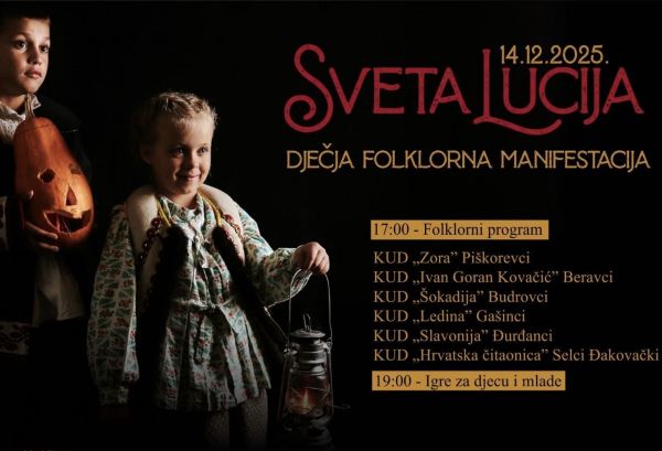 [NAJAVA] Dječja folklorna manifestacija &ldquo;Sveta Lucija&rdquo;