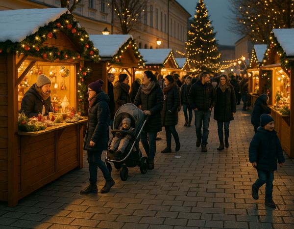Adventske kućice na korzu i Strossmayerovom trgu