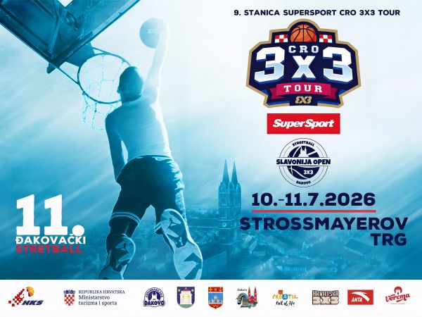 SLAVONIJA OPEN 3x3 ponovno stiže u Đakovo: Dva dana vrhunske ko&scaron;arke na Trgu J.J. Strossmayera