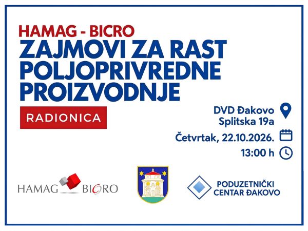 U Đakovu radionica o novim mogućnostima financiranja poljoprivredne proizvodnje