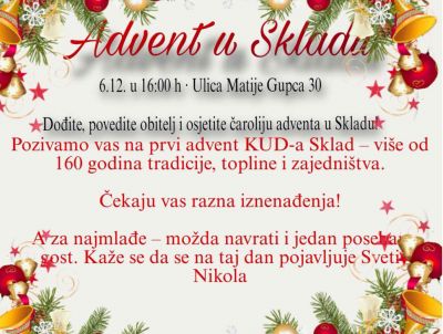 Prvi Advent KUD-a “Sklad” - početak blagdanske čarolije u Đakovu