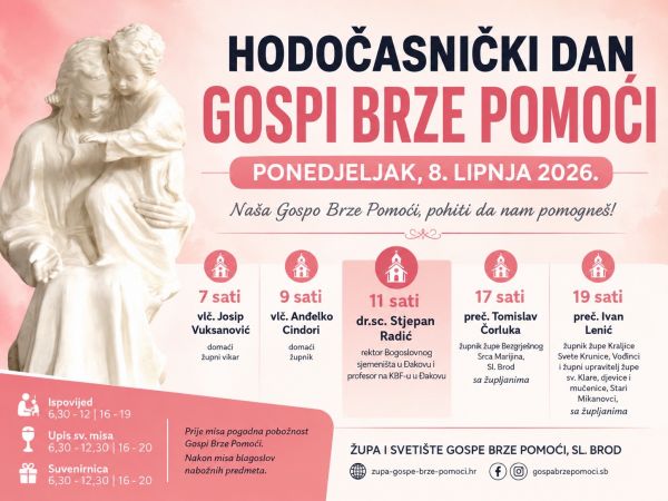 Svetište Gospe Brze Pomoći očekuje brojne hodočasnike